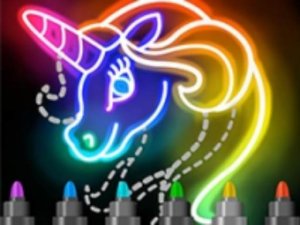 Learn To Draw Glow Cartoon - Drawing & Coloring Game