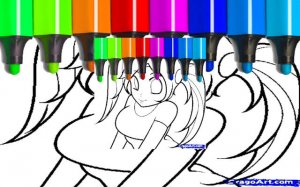 Cute Anime Face Girls Coloring Pages Game